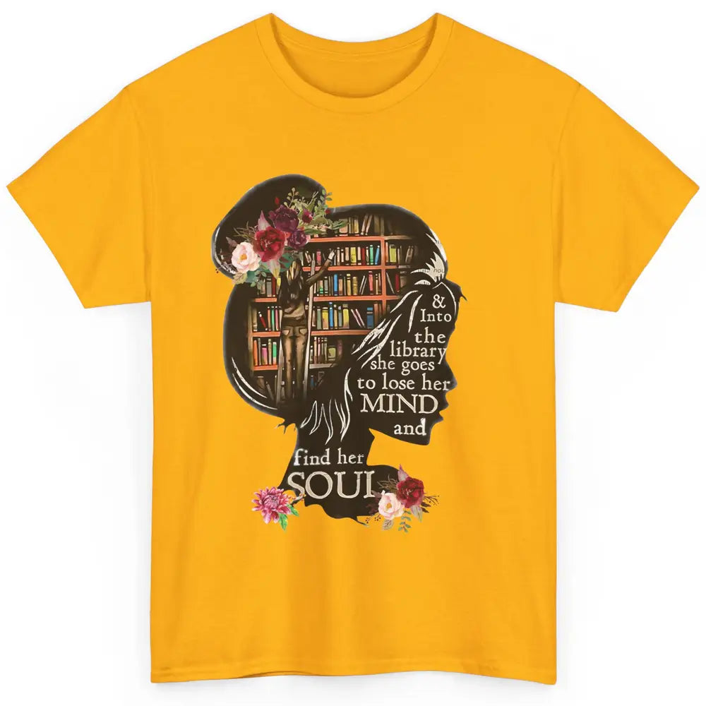 Bookish Into The Library She Goes Booknerd Reading Librarian Classic Unisex T-Shirt