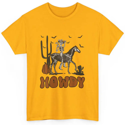 Cool Howdy Skeleton Horse Cowboy Skull Cactus Desert Western Classic Unisex T-Shirt