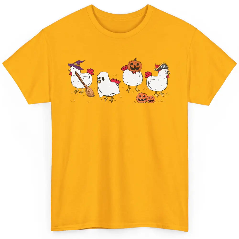 Chicken Ghost Funny Halloween Farm Spooky Chicken Lover Gift Classic Unisex T-Shirt