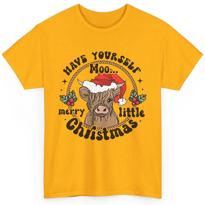 Have Yourself Merry Little Christmas Cow Santa Hat Xmas Gift Classic Unisex T-Shirt