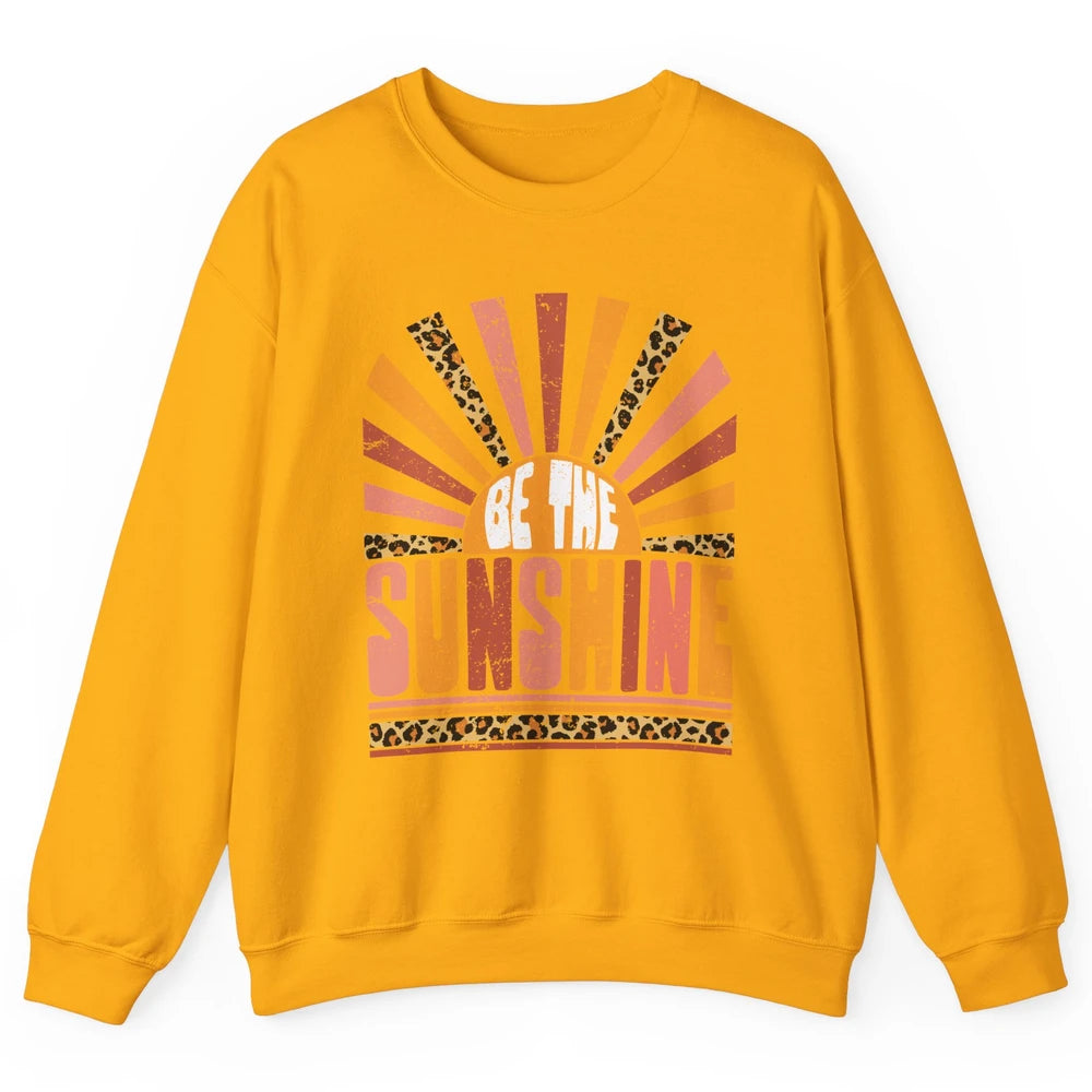 Be The Sunshine Retro Leopard Sun Vintage Summer Vacation Unisex Crewneck Sweatshirt