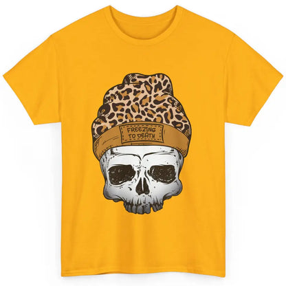 Leopard Skull Freezing To Death Snowflakes Christmas Winter Classic Unisex T-Shirt