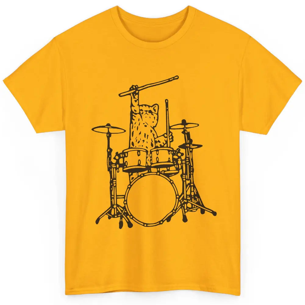 Funny Cat Drumming Drummers Percussionists Musician Gift Classic Unisex T-Shirt