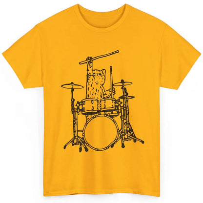 Funny Cat Drumming Drummers Percussionists Musician Gift Classic Unisex T-Shirt