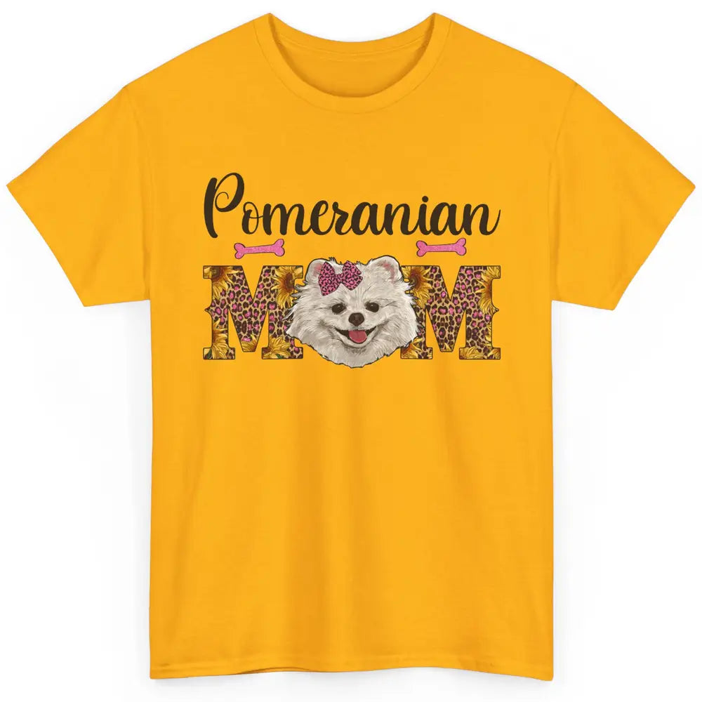 Sunflower Leopard Pomeranian Mom Western Pomeranian Dog Lady Classic Unisex T-Shirt