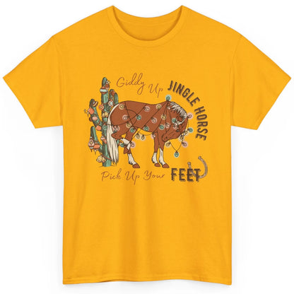 Giddy Up Jingle Horse Pick Up Your Feet Christmas Lights Classic Unisex T-Shirt