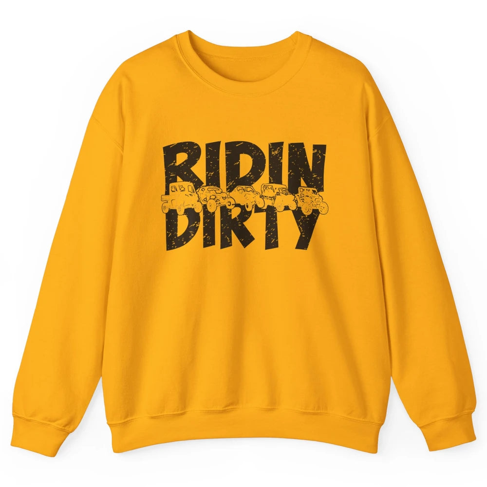 Retro UTV SXS Rider Riding Dirty ATV Offroad Riding SXS Life Unisex Crewneck Sweatshirt