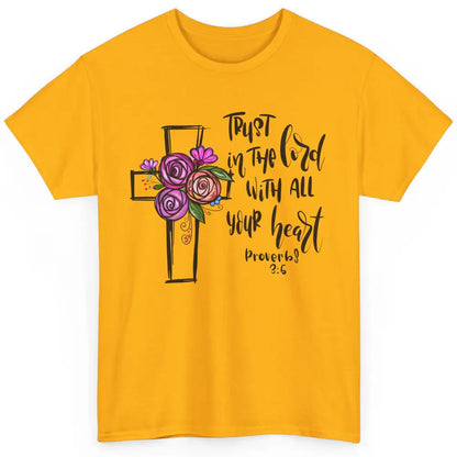 Christian Trust In The Lord With All Heart Bible Hand Drawn Classic Unisex T-Shirt