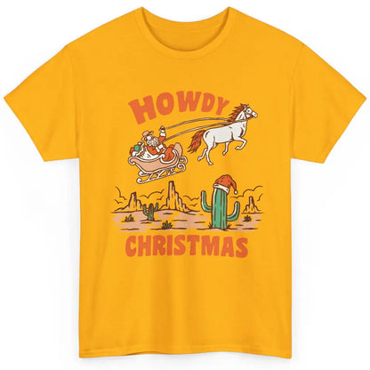 Desert Santa Riding Horse Howdy Christmas Western Country Classic Unisex T-Shirt