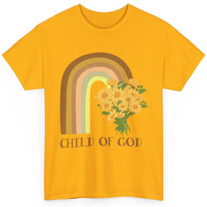 Vintage Sunflower Rainbow Child Of God Christian Religious Classic Unisex T-Shirt