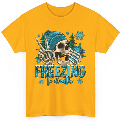 Funny Leopard Skull Freezing To Death Funny Christmas Winter Classic Unisex T-Shirt