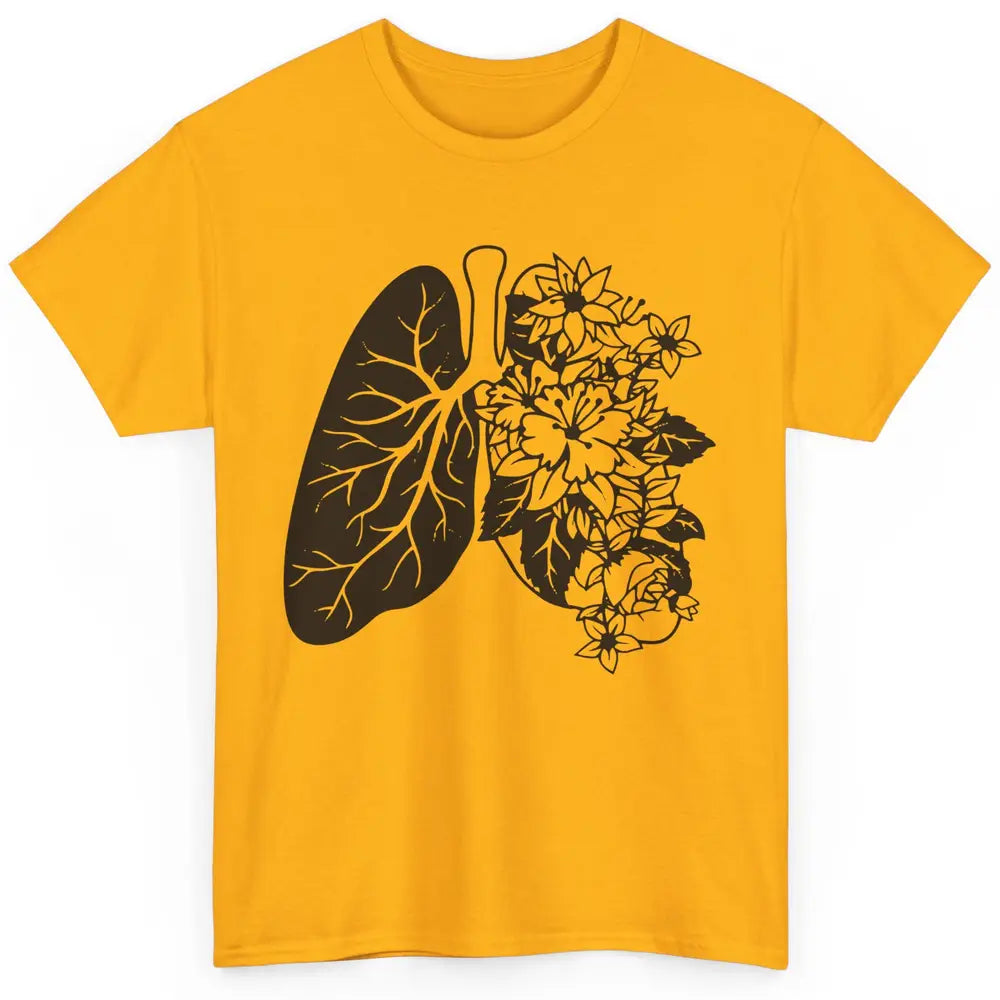 Anatomical Lungs Floral Breathe Respiratory Therapy RT Classic Unisex T-Shirt