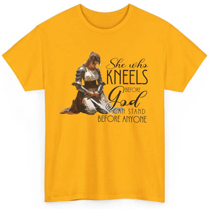 Christian Knight Templar She Who Kneels Before God Can Stand Classic Unisex T-Shirt