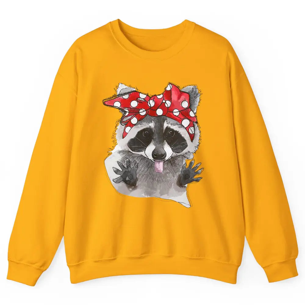 Bandana Racoon Baby Trashed Racoon Panda Lovers Gift Unisex Crewneck Sweatshirt