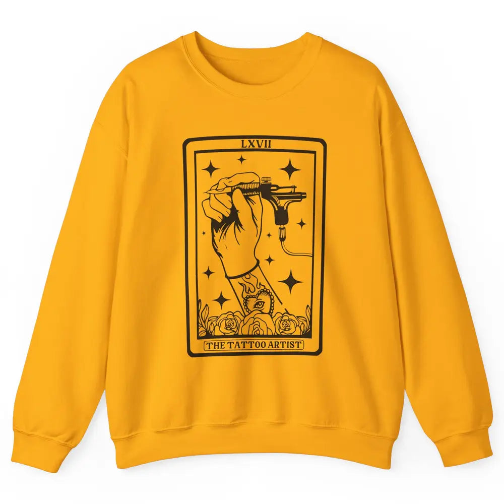 Tattoo Artist Tarot Card Beautician Tattoo Machine Halloween Unisex Crewneck Sweatshirt