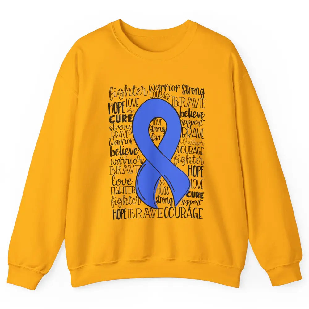 Syringomyelia Awareness Blue Ribbon Hope Love Cure Unisex Crewneck Sweatshirt