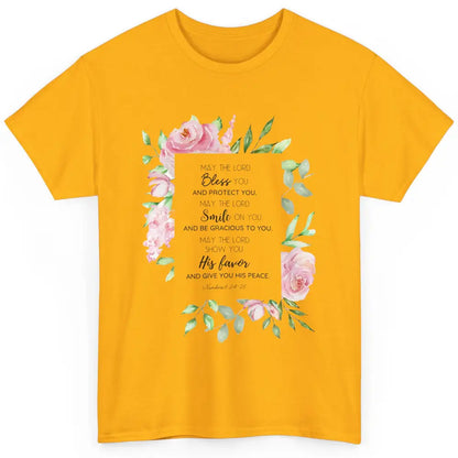 Floral Christian Belief May The Lord Bless You Bible Verse Classic Unisex T-Shirt