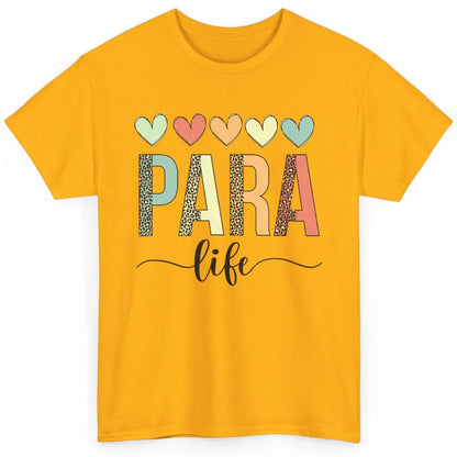 Cute Heart Para Life Paraprofessional Teacher School Leopard Classic Unisex T-Shirt