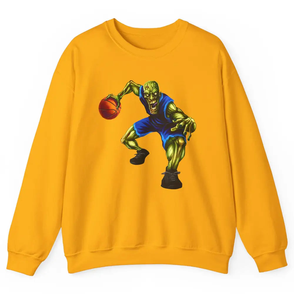 Zombie Basketball Halloween Basketball Players Scary Costume Unisex Crewneck Sweatshirt