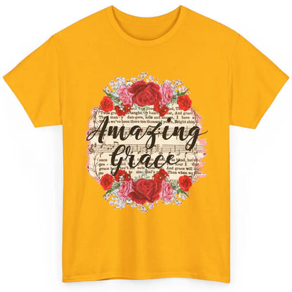 Floral Amazing Grace Jesus Lovers Christian Religious Gift Classic Unisex T-Shirt