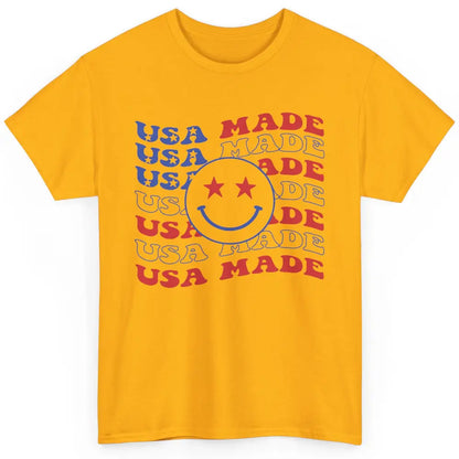 US Flag America Made Smiley Face July 4th American Patriots Classic Unisex T-Shirt