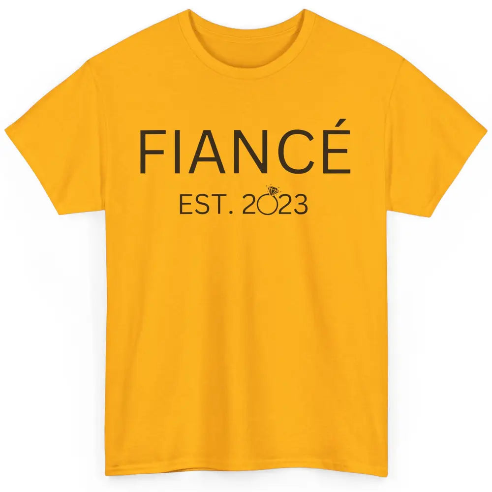 Fiance Est 2023 Future Groom Engagement Bachelorette Gift Classic Unisex T-Shirt