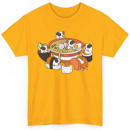 Cute Kawaii Guinea Pig Sushi Ramen Bowl Pet Animal Hamster Classic Unisex T-Shirt