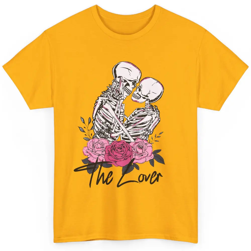 Floral Skeleton Couple The Lovers Tarot Card Valentines Day Classic Unisex T-Shirt