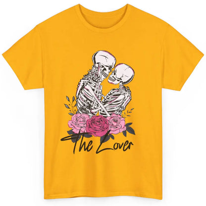 Floral Skeleton Couple The Lovers Tarot Card Valentines Day Classic Unisex T-Shirt