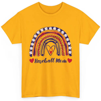 Baseball Mom Leopard Rainbow Proud Baseball Softball Players Classic Unisex T-Shirt