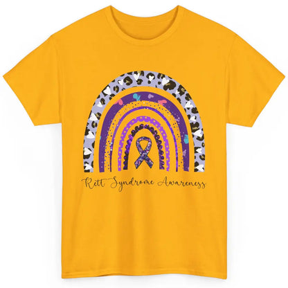 Cystic Fibrosis CF Awareness Leopard Purple Ribbon Rainbow Classic Unisex T-Shirt