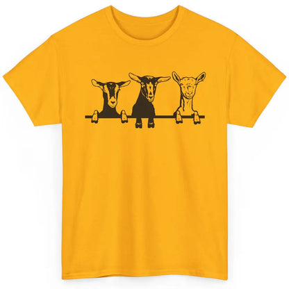 Cute Goats Farm Funny Face Farming Animal Mate Woman Men Classic Unisex T-Shirt