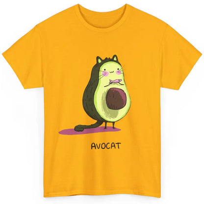 Cute Avocat Avocado Pink Cat Kitten Pun Healthy Vegan Veggie Classic Unisex T-Shirt