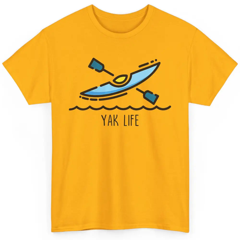 Yak Life Sunset Kayak Kayaking Retro 70s Paddling Outdoor Classic Unisex T-Shirt