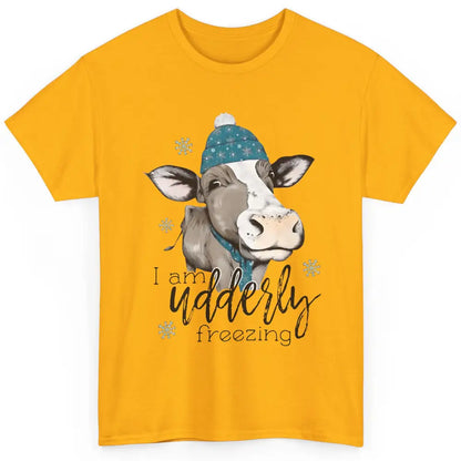 Funny Cow I'm Udderly Freezing Farmer Merry Christmas Winter Classic Unisex T-Shirt