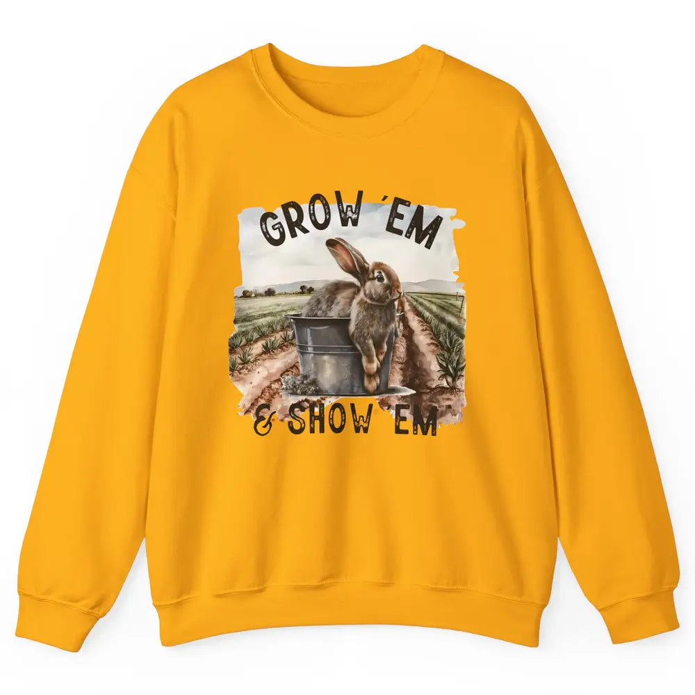 Baby Rabbit On The Farm Grow Em Show Em Western Farm Life Unisex Crewneck Sweatshirt