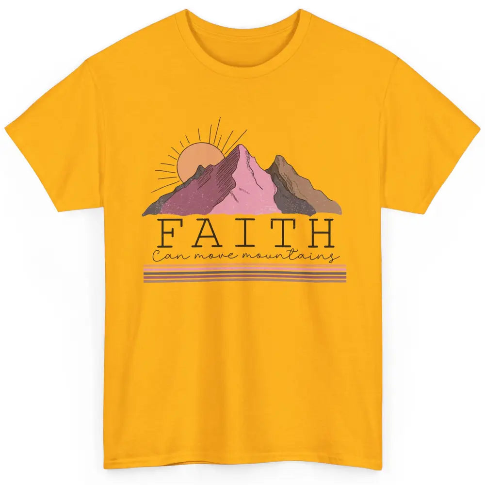 Faith Can Move Mountains Retro Christian Bible Verse Jesus Classic Unisex T-Shirt