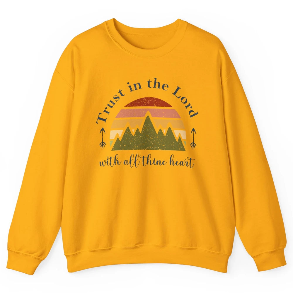 Vintage Trust In The Lord With All Heart Christian Religious Unisex Crewneck Sweatshirt