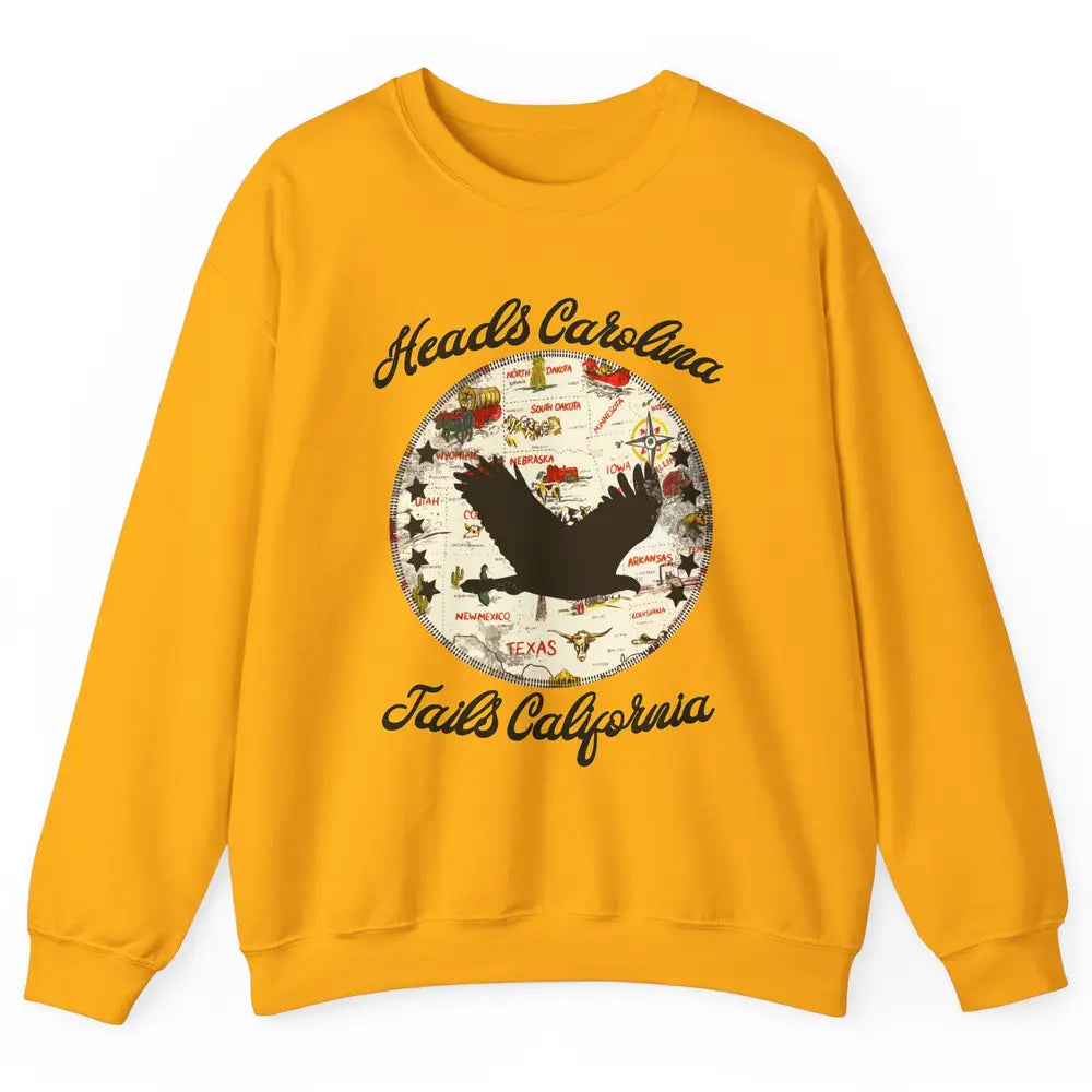 Vintage Heads Carolina Tail California Western Country Unisex Crewneck Sweatshirt