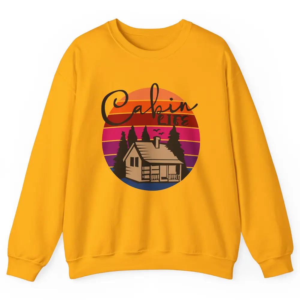 Cabin Life Vintage Cabin Camping Northern Lakes Outdoor Life Unisex Crewneck Sweatshirt