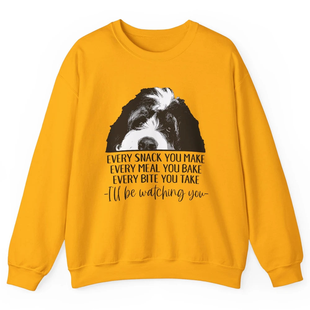 Bernedoodle I'll Be Watching You Bernedoodle Dog Lovers Gift Unisex Crewneck Sweatshirt