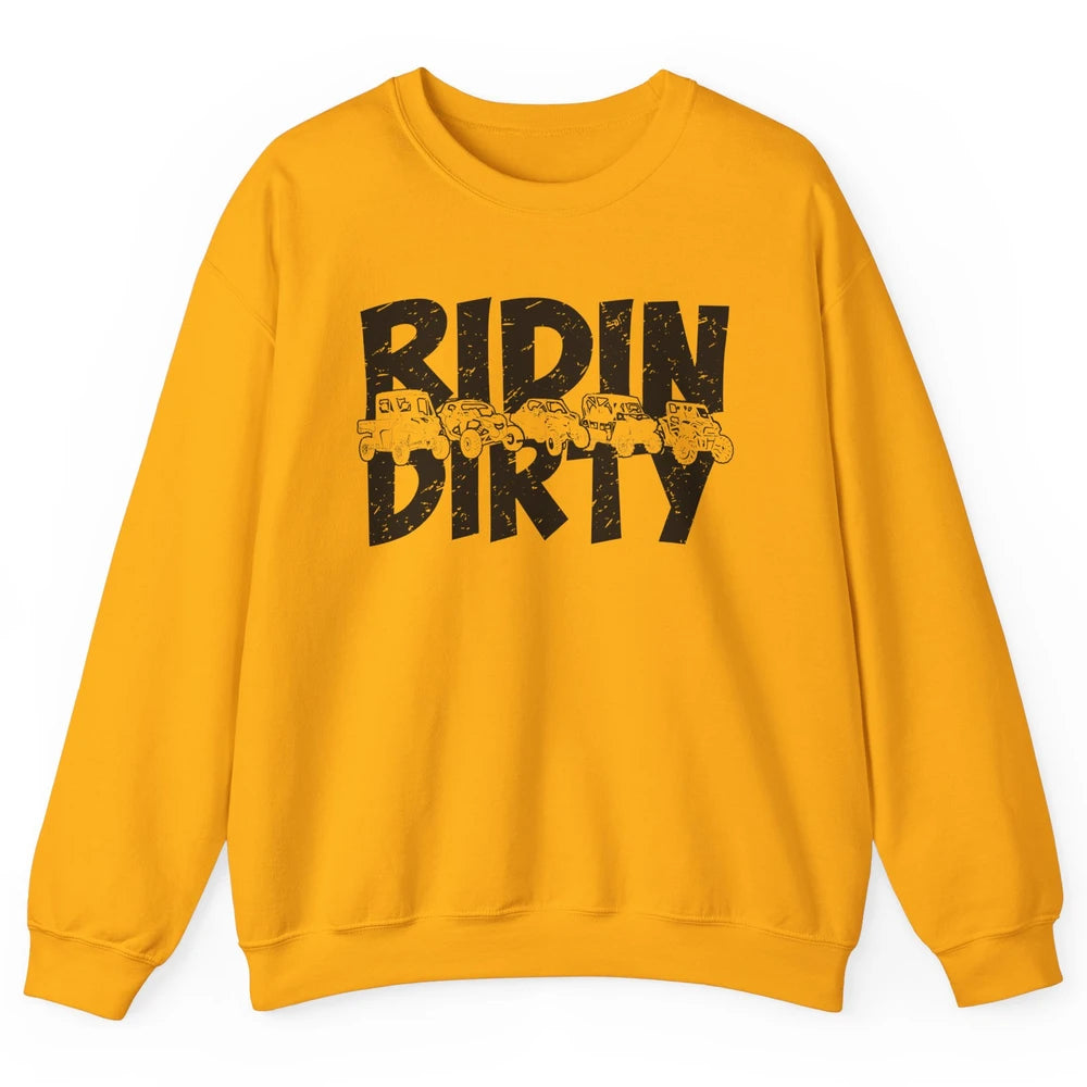 Retro UTV SXS Rider Riding Dirty ATV Offroad Riding SXS Life Unisex Crewneck Sweatshirt