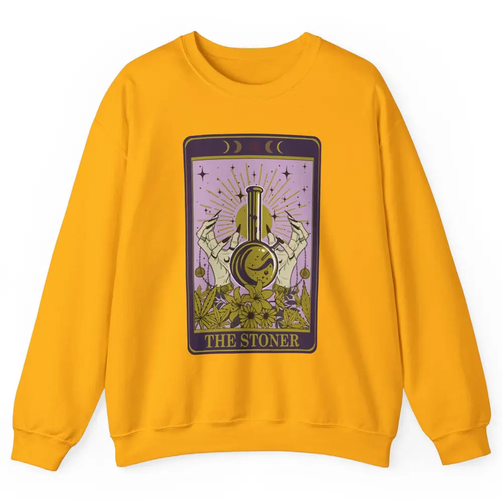 Vintage Witch The Stoner Tarot Card Weed Cannabis Marijuana Unisex Crewneck Sweatshirt