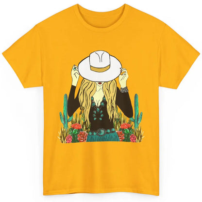 Desert Punchy Cowgirl Hat Western Country Cactus Howdy Retro Classic Unisex T-Shirt