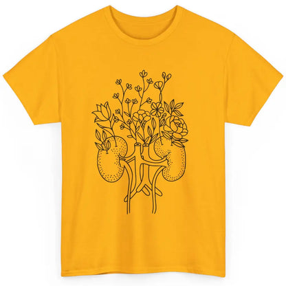 Floral Kidney Anatomy Two Kidneys Human Body Anatomy Classic Unisex T-Shirt