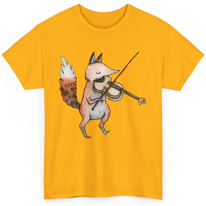 Vintage Fox Playing Violin Funny Violinist Musician Gift Classic Unisex T-Shirt