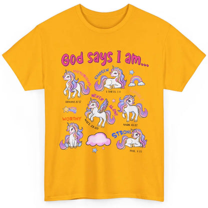 Christian God Says I Am Unicorn Bible Verse Religious Girl Classic Unisex T-Shirt