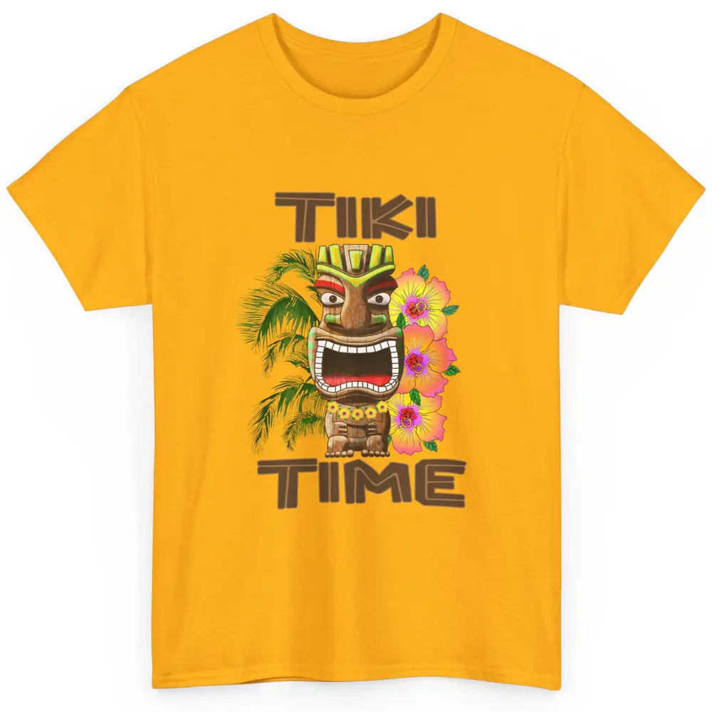 Aloha Flower Luau Tiki Time Hawaii Palm Tree Paradise Beach Classic Unisex T-Shirt