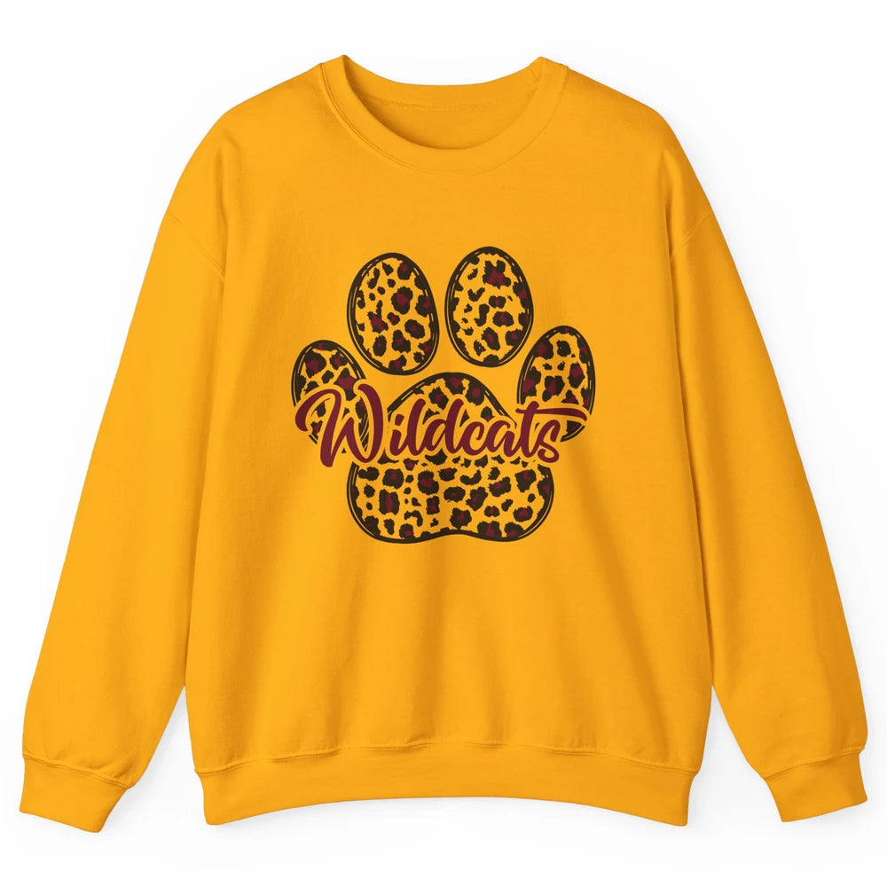 Wildcats Spirit Cat Paw Leopard Western Cat Mom Cat Lovers Unisex Crewneck Sweatshirt