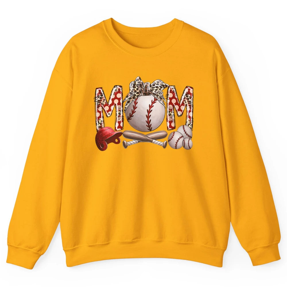 Baseball Mom Leopard Bandana Mom Love Baseball Mother's Day Unisex Crewneck Sweatshirt